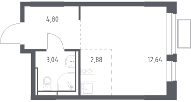Студия, 23&nbsp;м²