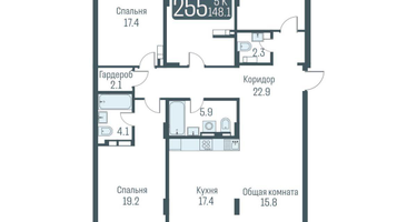 5-к. квартира, 146&nbsp;м²