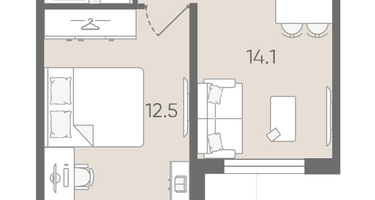 1-к. квартира, 32 м²