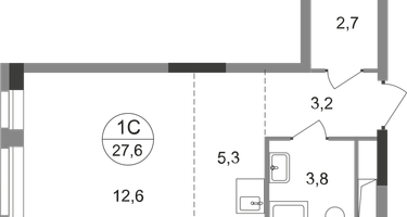 Студия, 27&nbsp;м²
