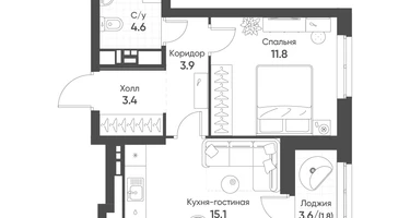1-к. квартира, 40&nbsp;м²