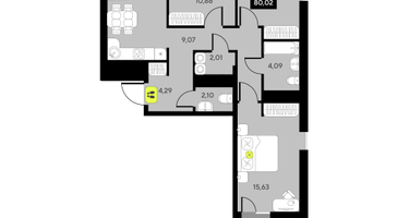 3-к. квартира, 80&nbsp;м²