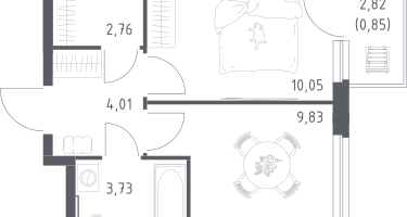 1-к. квартира, 31&nbsp;м²