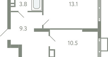 1-к. квартира, 35&nbsp;м²