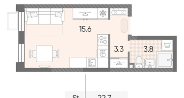 Студия, 22&nbsp;м²
