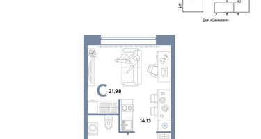 Студия, 21 м²