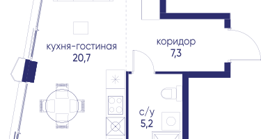 Студия, 33&nbsp;м²