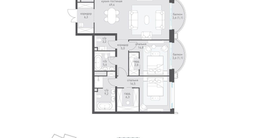 3-к. квартира, 144&nbsp;м²