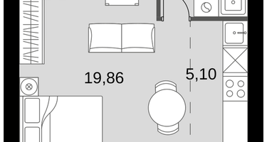 1-к. квартира, 30 м²