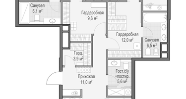 3-к. квартира, 141 м²