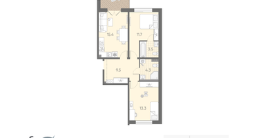 2-к. квартира, 61&nbsp;м²