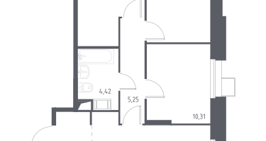 3-к. квартира, 64&nbsp;м²