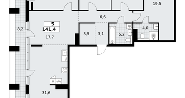 5-к. квартира, 141&nbsp;м²
