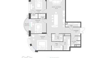 4-к. квартира, 170 м²