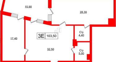 2-к. квартира, 106&nbsp;м²