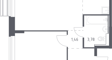 Студия, 38&nbsp;м²