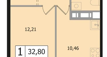 1-к. квартира, 32&nbsp;м²