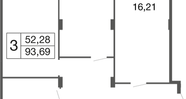 3-к. квартира, 93&nbsp;м²