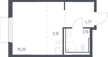 Студия, 22&nbsp;м²