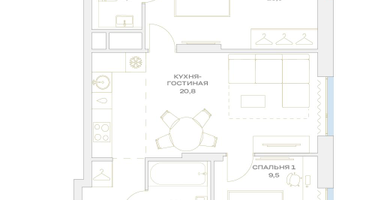 3-к. квартира, 60 м²