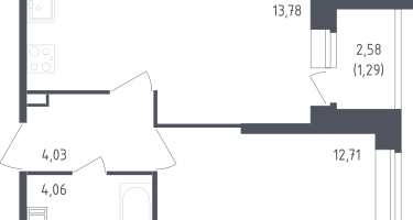 1-к. квартира, 35&nbsp;м²