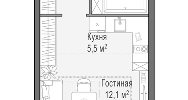 Студия, 26&nbsp;м²