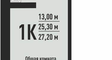 1-к. квартира, 27&nbsp;м²