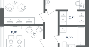2-к. квартира, 52&nbsp;м²