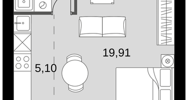 1-к. квартира, 30 м²
