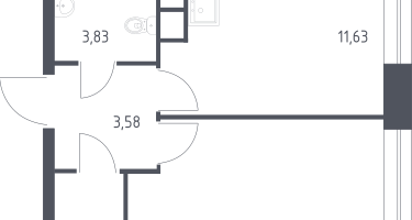 1-к. квартира, 32&nbsp;м²