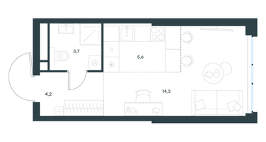 Студия, 27&nbsp;м²