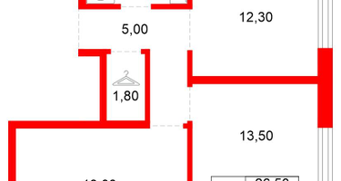 2-к. квартира, 49&nbsp;м²
