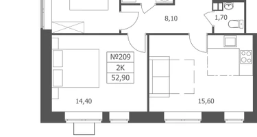 2-к. квартира, 52&nbsp;м²