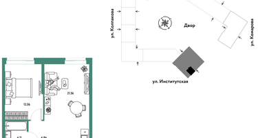 Студия, 43&nbsp;м²