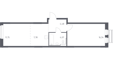 Студия, 44&nbsp;м²