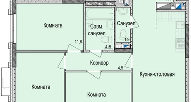 3-к. квартира, 72 м²