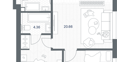 2-к. квартира, 65&nbsp;м²
