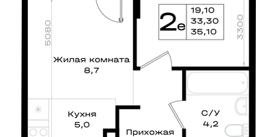 2-к. квартира, 35&nbsp;м²
