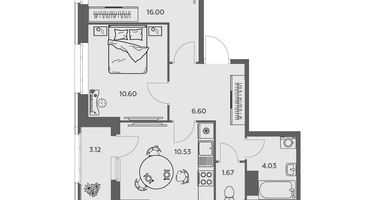 2-к. квартира, 53&nbsp;м²