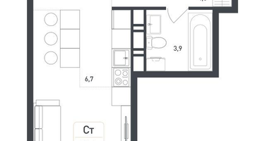 Студия, 26&nbsp;м²