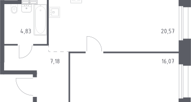 1-к. квартира, 48&nbsp;м²