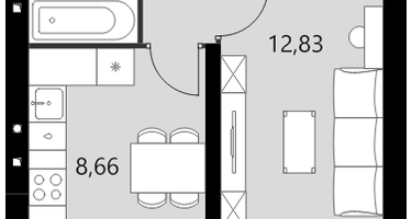 1-к. квартира, 29&nbsp;м²