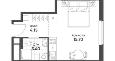 Студия, 23&nbsp;м²