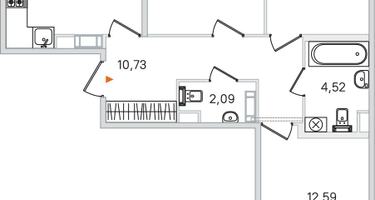3-к. квартира, 78 м²