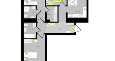 3-к. квартира, 88&nbsp;м²