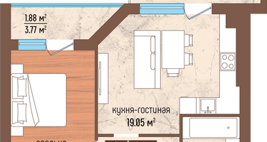 1-к. квартира, 47&nbsp;м²