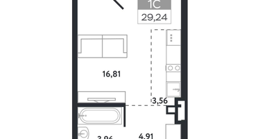 Студия, 29&nbsp;м²
