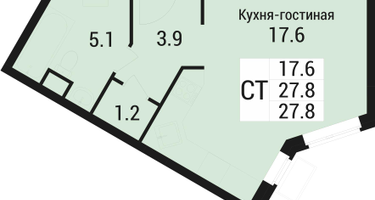 Студия, 27&nbsp;м²