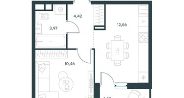 1-к. квартира, 32&nbsp;м²