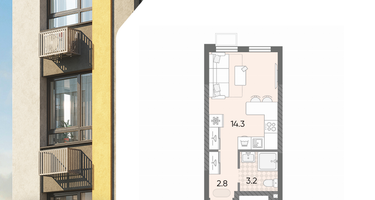 Студия, 20&nbsp;м²